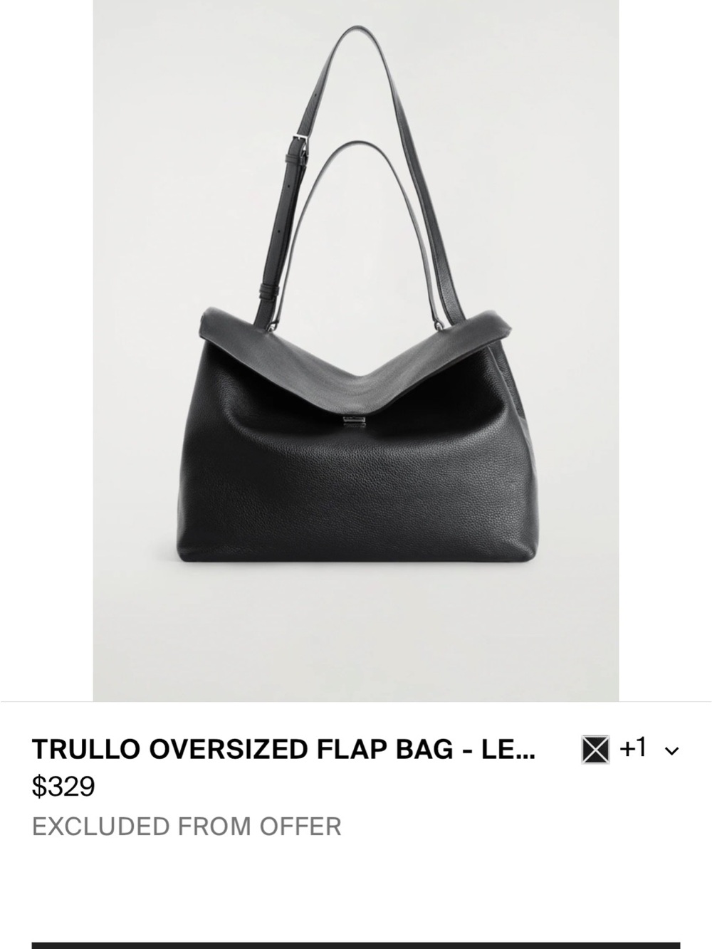 COS Trullo Oversized Flap Bag - Black